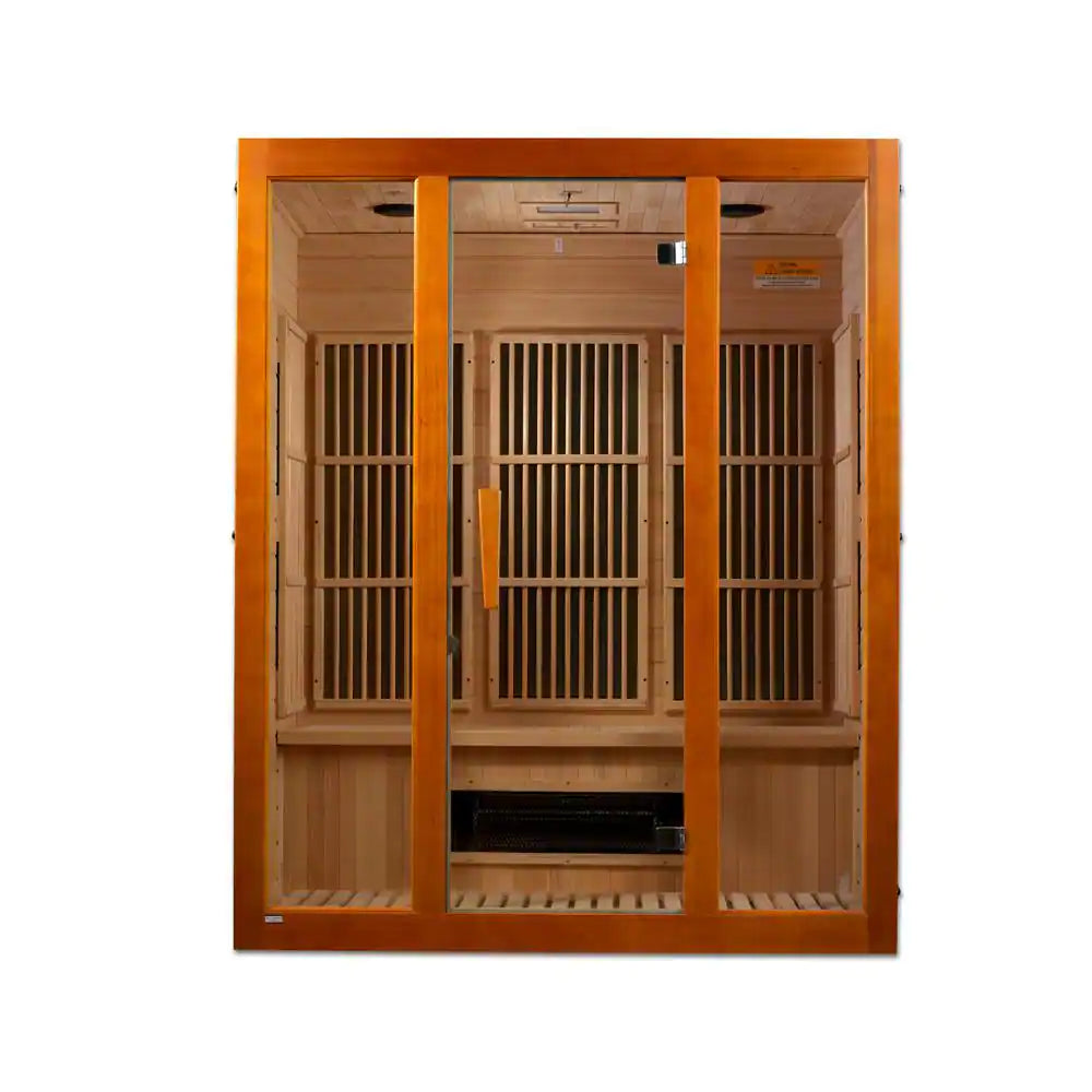 Aspen Upgraded 2 Person Infrared Sauna 6 Dual Tech Infrared Heaters, Red Light and Chromotherapy with Sound System