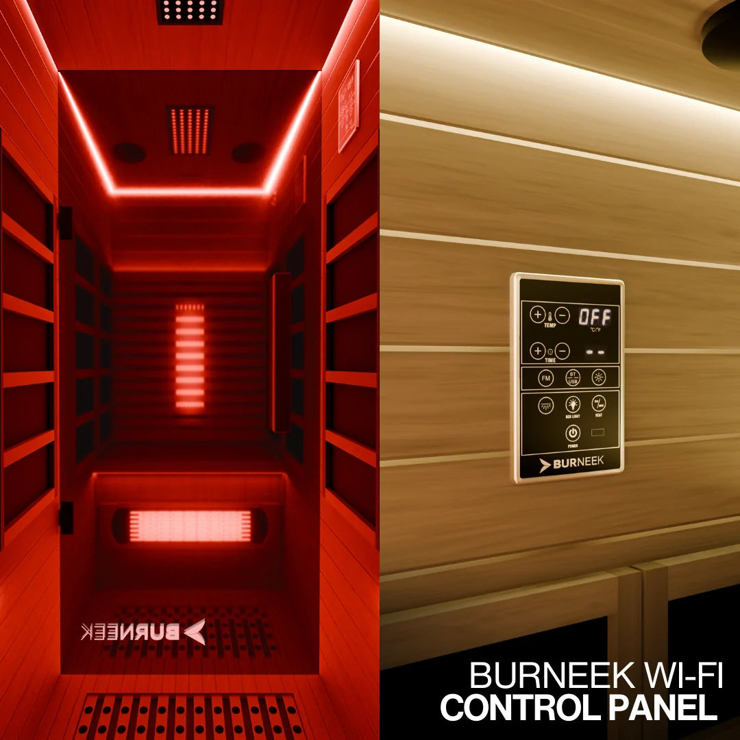 Burneek® Onyxeek: 2-Person Full-Spectrum Quartz Infrared Sauna
