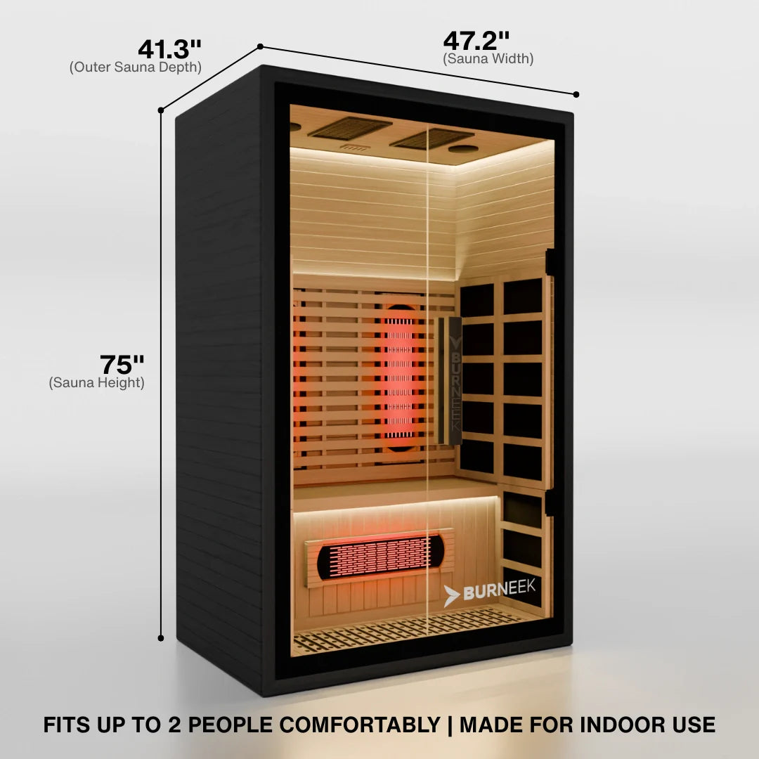 Burneek® Onyxeek: 2-Person Full-Spectrum Quartz Infrared Sauna