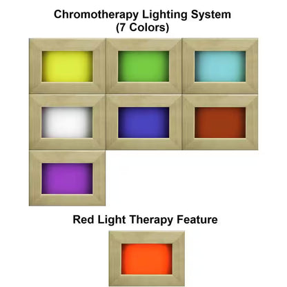 Aspen Upgraded 2 Person Infrared Sauna 6 Dual Tech Infrared Heaters, Red Light and Chromotherapy with Sound System