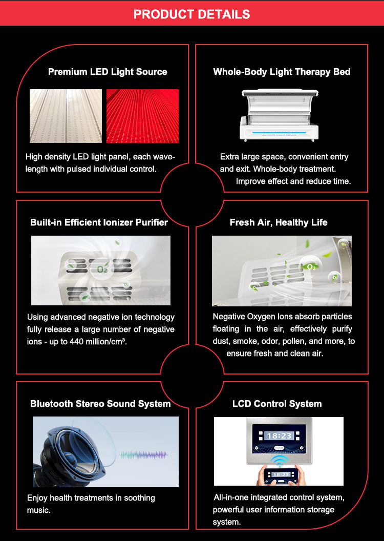 Merican (M6N) Plus Red Light Therapy Bed