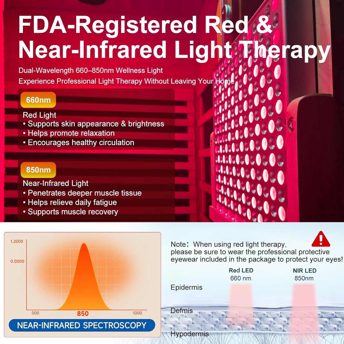Full Spectrum Infrared Sauna with Fda-Certified 660Nm & 850Nm Red Light Therapy, Low EMF Carbon Fiber Heating Panels, Fast Heat-Up Canadian Hemlock 1-Person Indoor Sauna for Home, 1170W 110V
