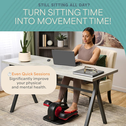 Autoglide under Desk Elliptical Exercise Machine – Quiet Elliptical Machine for Home or Office – Portable Leg Exerciser While Sitting – Seated Pedal Exerciser for Seniors & Adults