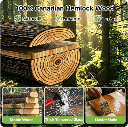 Infrared Sauna with 660 & 850Nm Red Light Therapy, Full Spectrum Sauna with 7 Heater, 1290W 120V, Fast Heat-Up, 1 Person Canadian Hemlock Wood Dry Sauna for Indoor, Home Gym, 31.5*30.3*67"