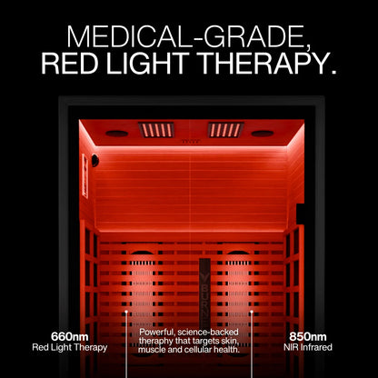 Burneek® Onyxeek: 2-Person Full-Spectrum Quartz Infrared Sauna