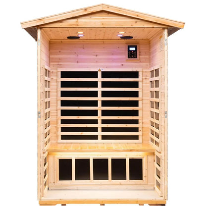Garner-902Vs 2 Person Outdoor Far Infrared Sauna (Enhanced with Red Light Therapy)